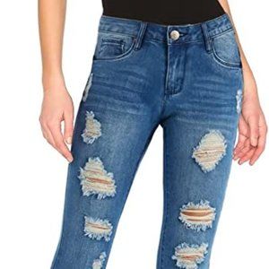NWT Hybrid & Co. Women's 17" Butt Lift Super Comfy Stretch Denim Capri Jeans 18